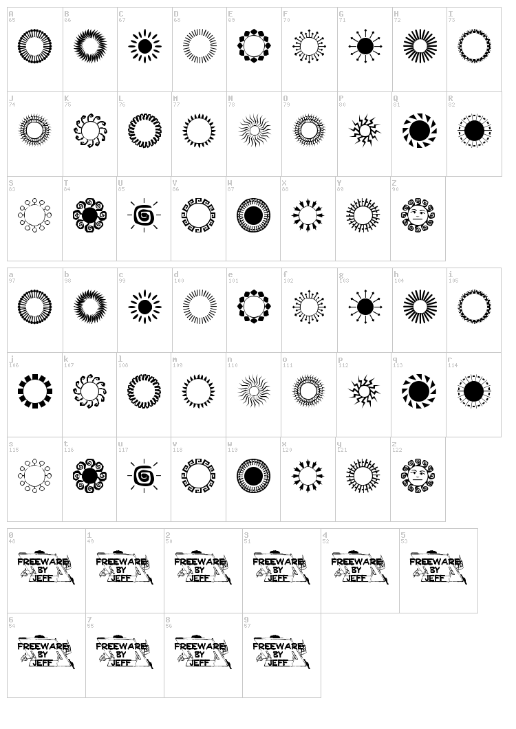 Sundings JL font map