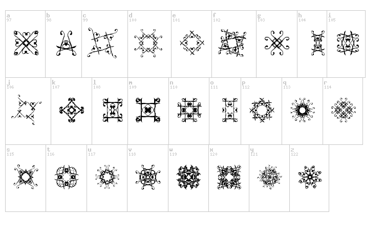 SVGfont 1 font map