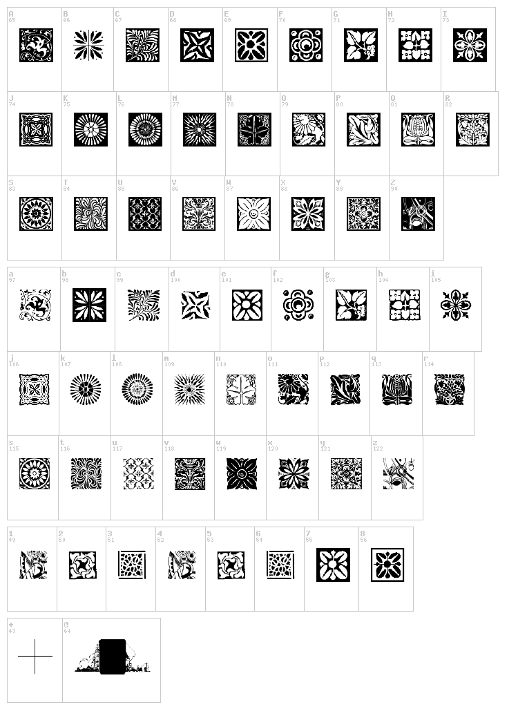 Typo Backgrounds font map