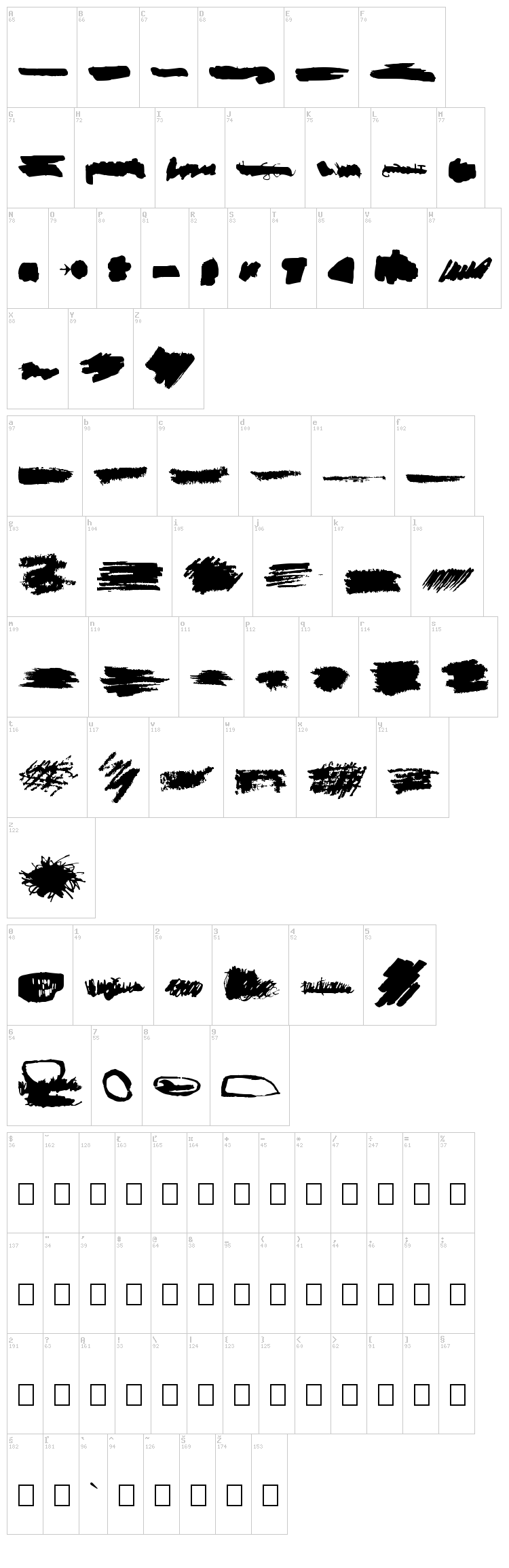 Under font map