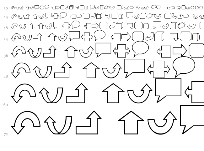 VariShapes font waterfall