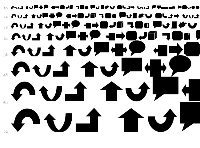 VariShapes font waterfall