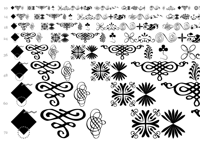 WM Designs 1 font waterfall