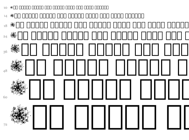 Zending font waterfall