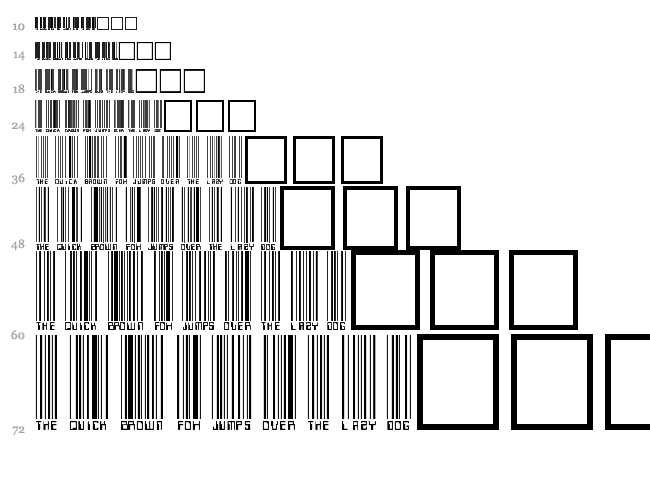 Barcoding font waterfall