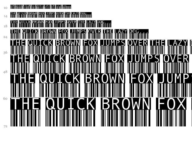 BarMKode-Inverse font waterfall