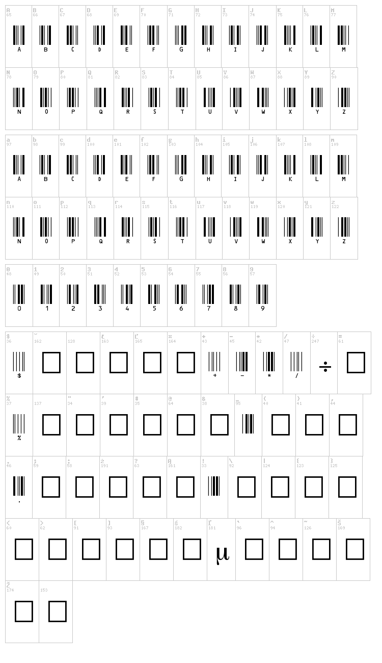 c39hrp36dltt font map