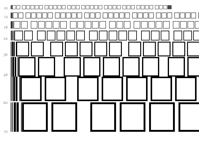 Code 39 font waterfall
