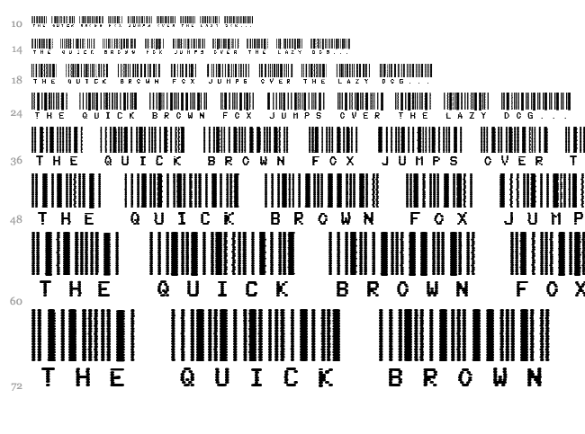 Code 3X font waterfall