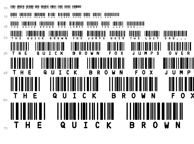 Code 3X font waterfall