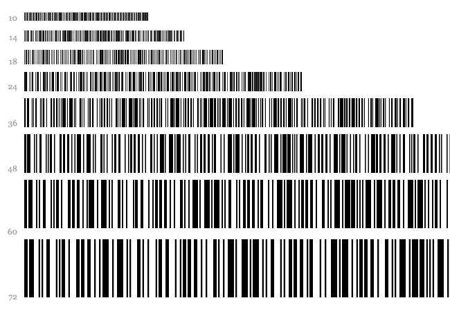 Code 128 font waterfall