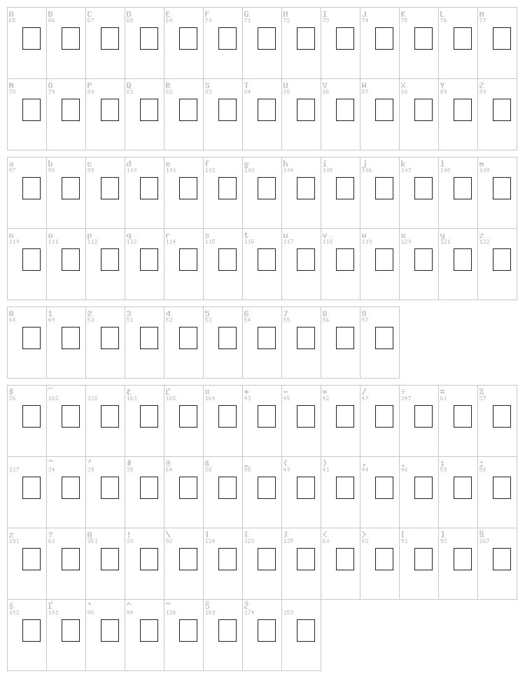 Code 39 Logitogo font map