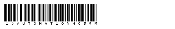 IDAutomationHC39M font