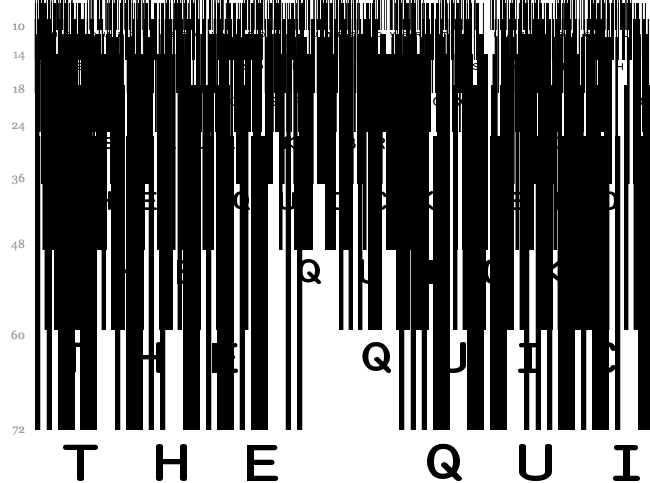 IDAutomationHC39M font waterfall