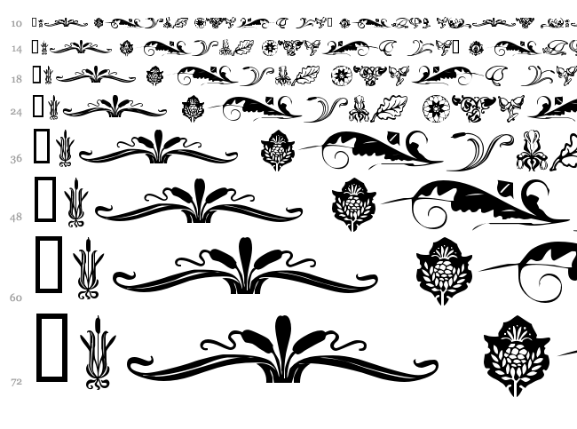 Florals 2 font waterfall