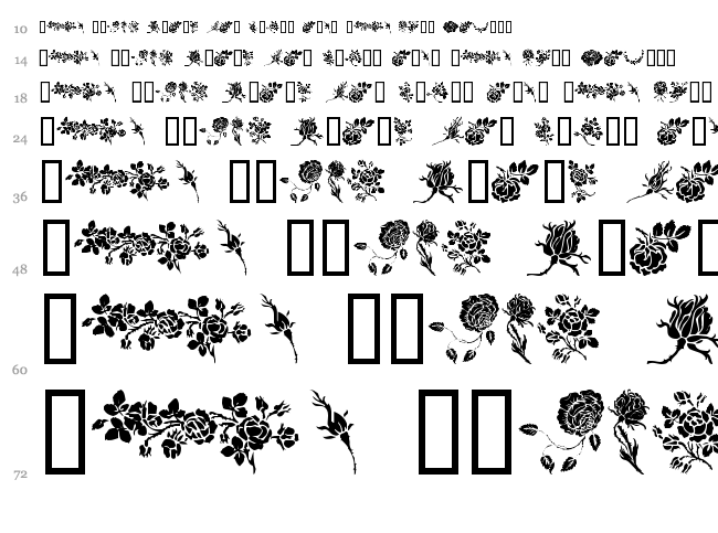 Rosegarden font waterfall