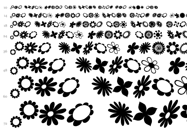 Saru's Flower Ding font waterfall