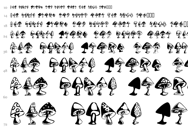 Shrooms font waterfall
