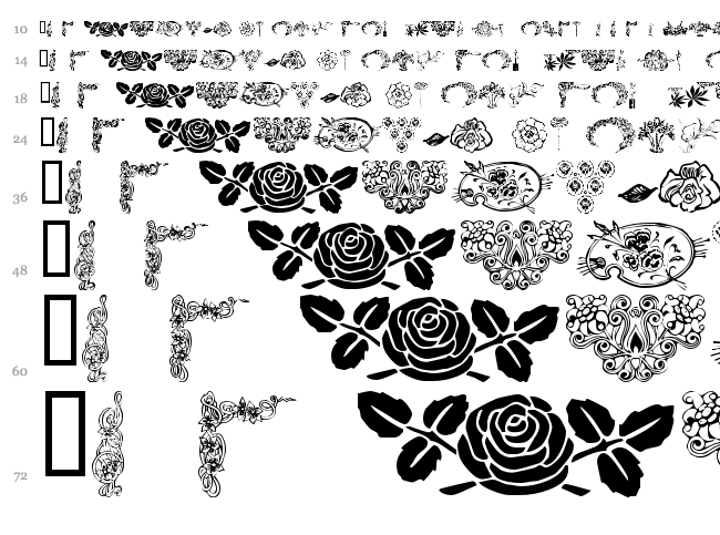 WM Flowers font waterfall
