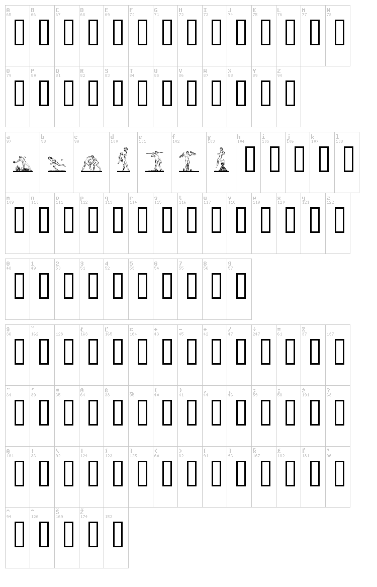 Atleter font map