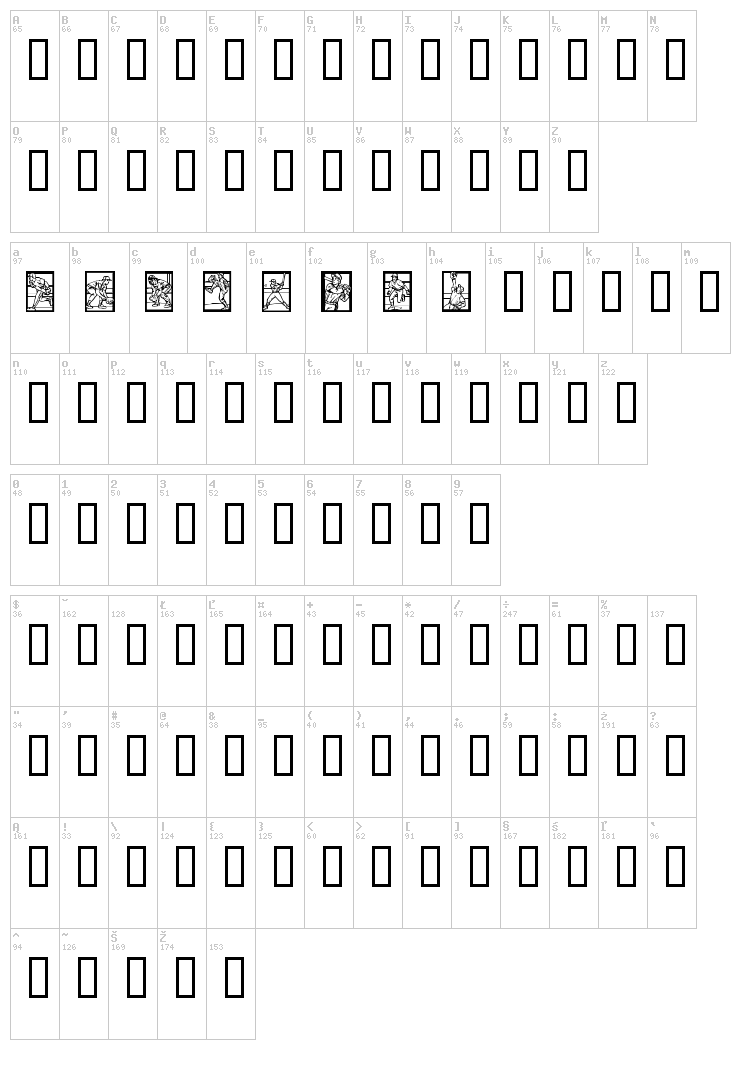 Baseball font map