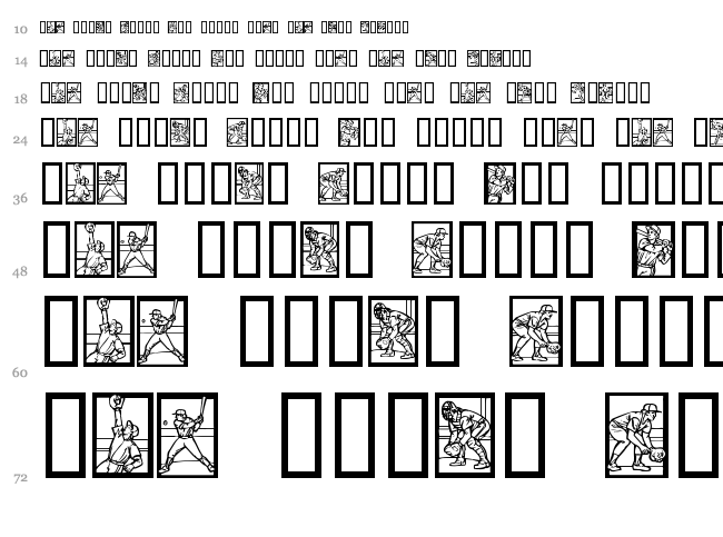 Baseball font waterfall