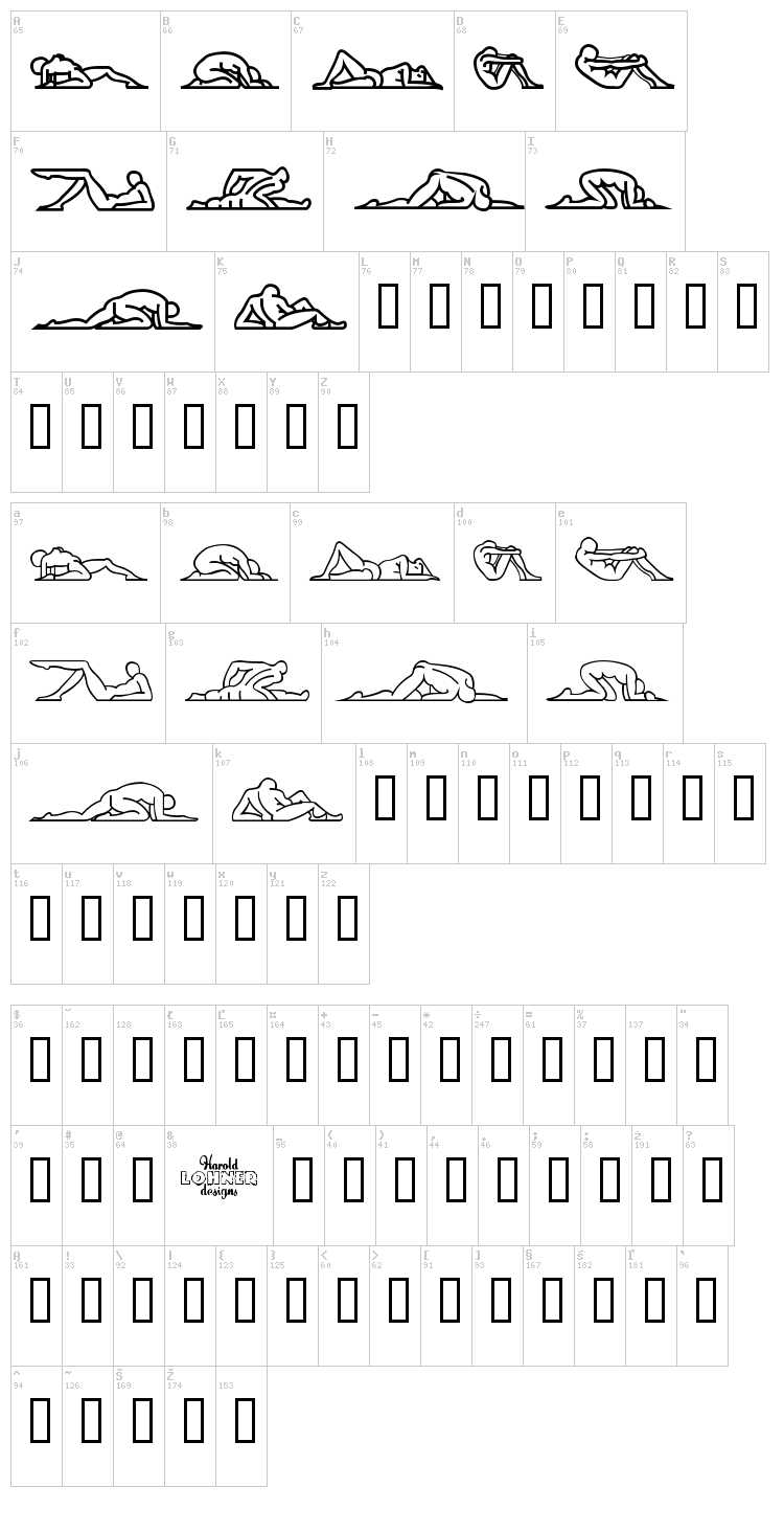 Candide font map