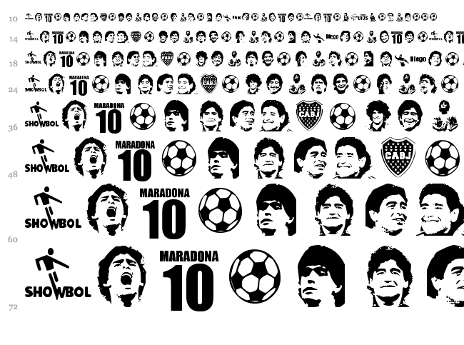 Grande Maradona font waterfall