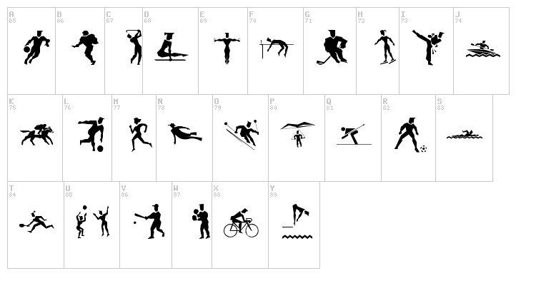 LP Sports 1 font map