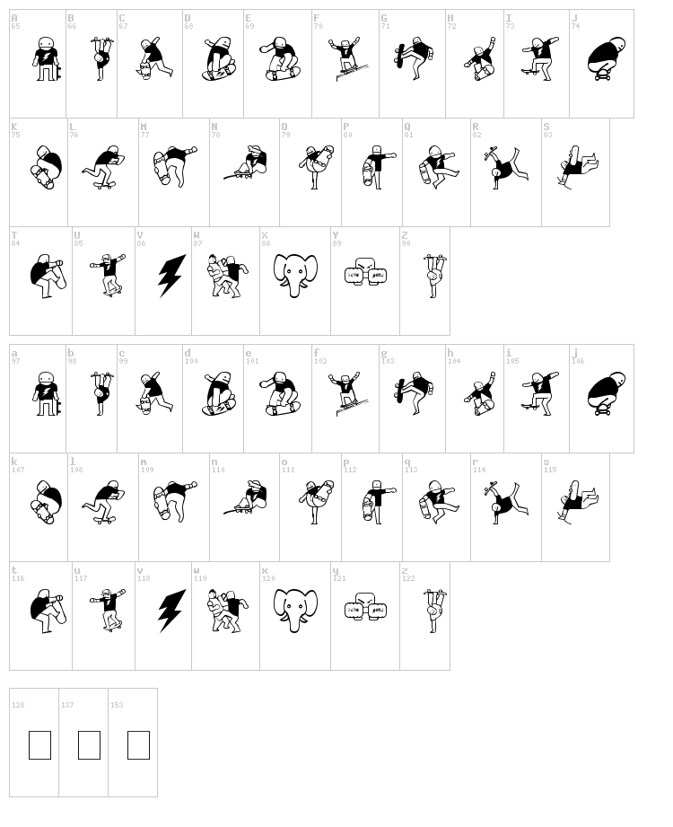 Mike Vallely font map
