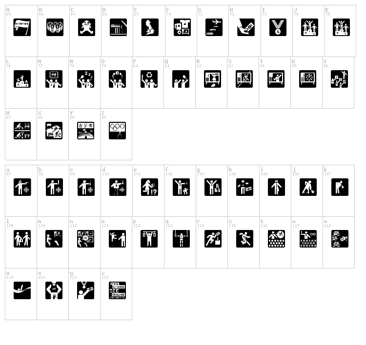 Olympukes font map