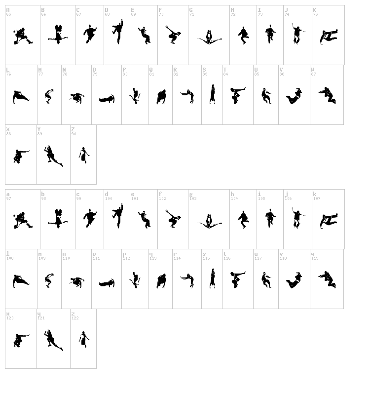 Parkour font map