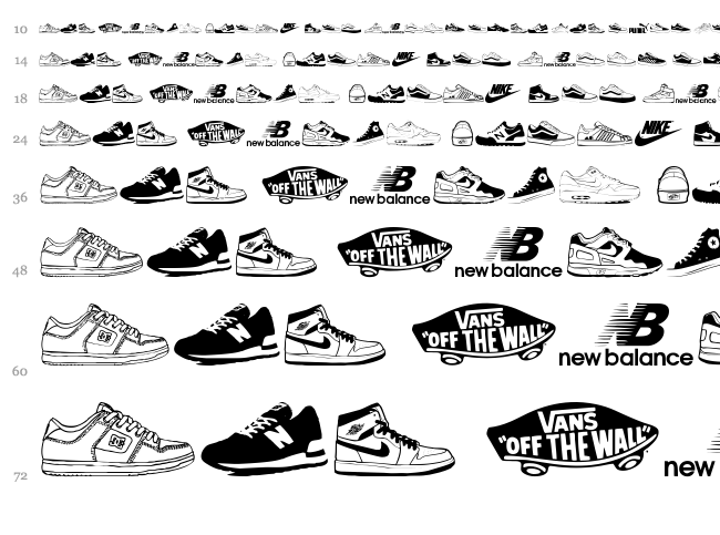 Sneakers font waterfall