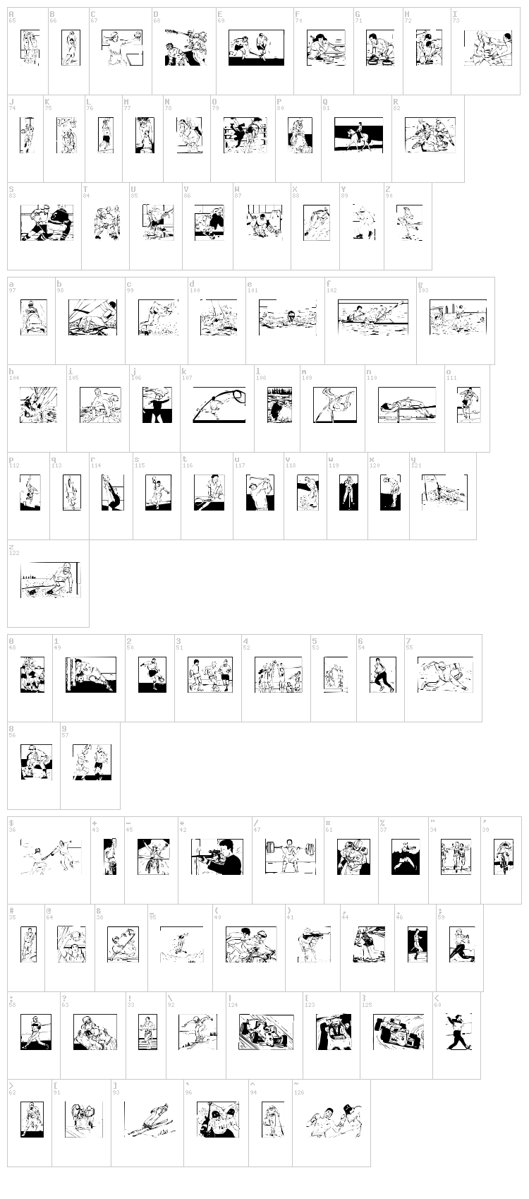 Sports font map