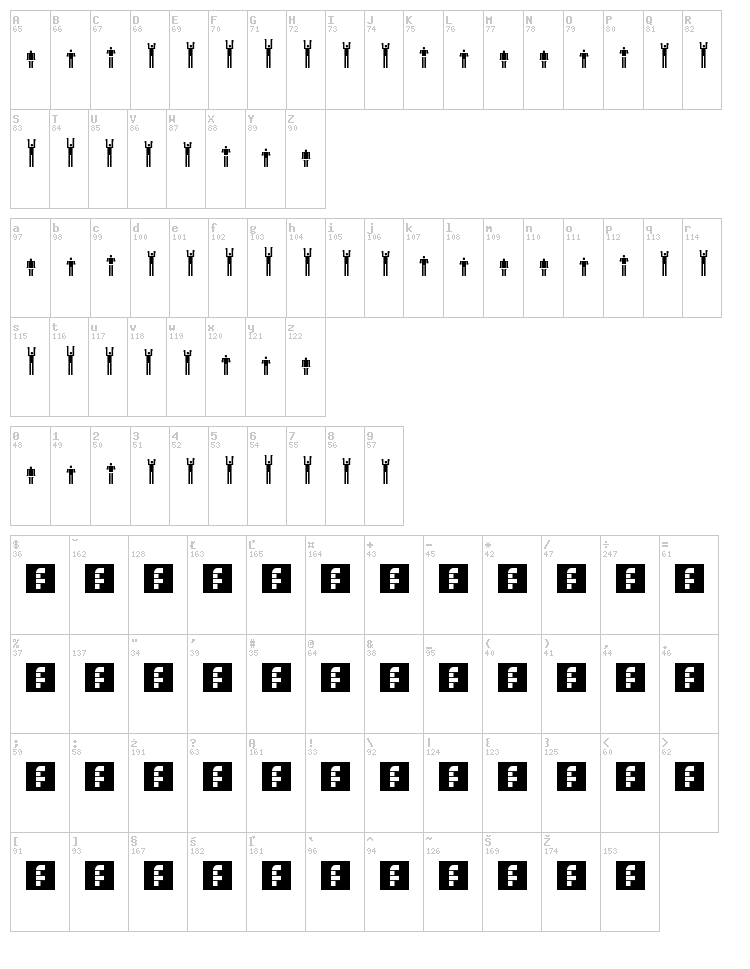 Sports Wave font map