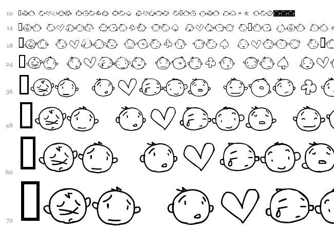 20 Faces font waterfall