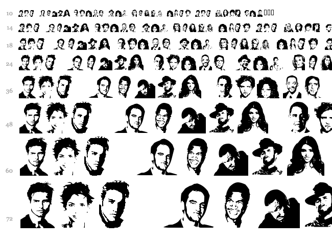 Celeb Faces font waterfall