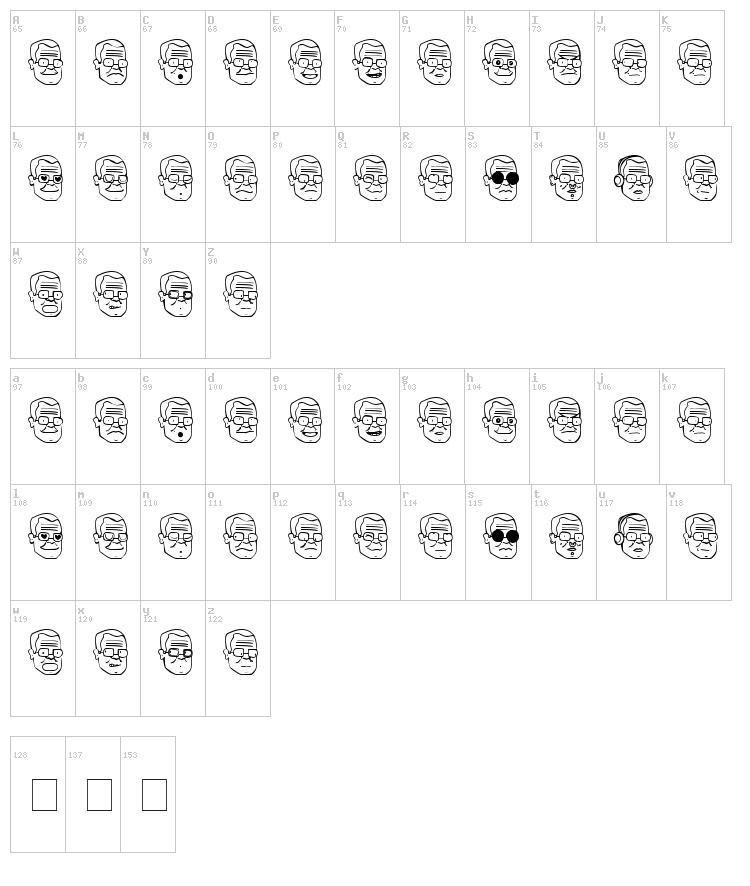 El Cubano font map