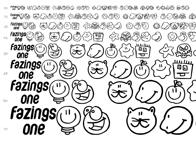 Fazings One font waterfall