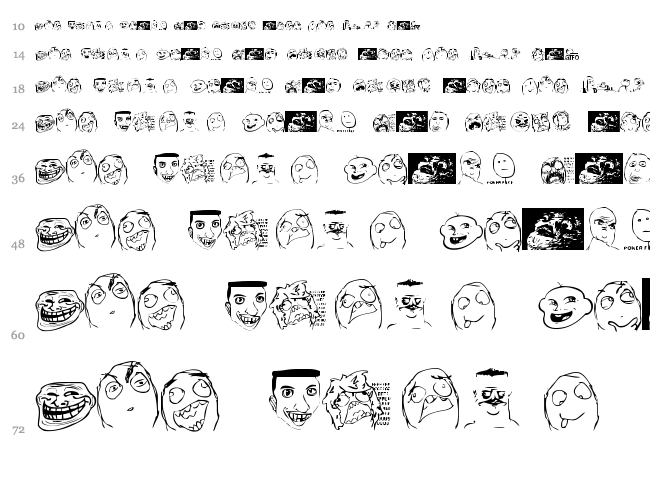 Memetica font waterfall