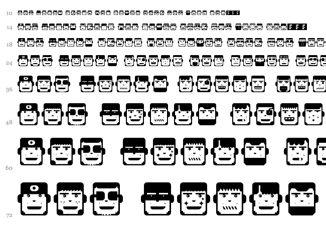 PolyFace font waterfall