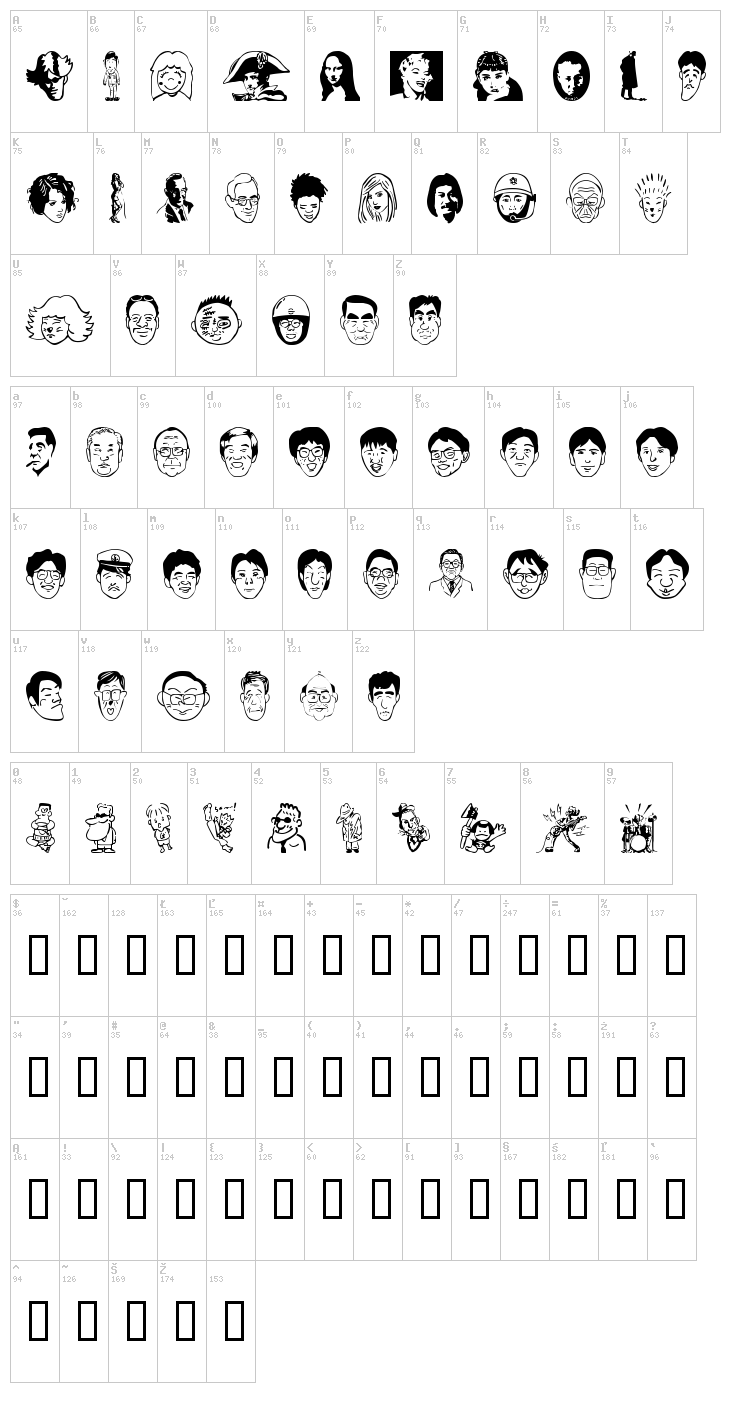 Sakabe People 02 font map