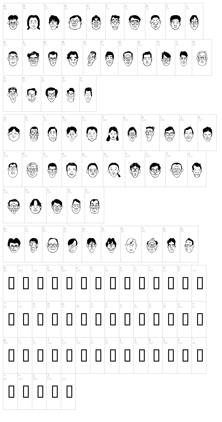 Sakabe People 03 font map