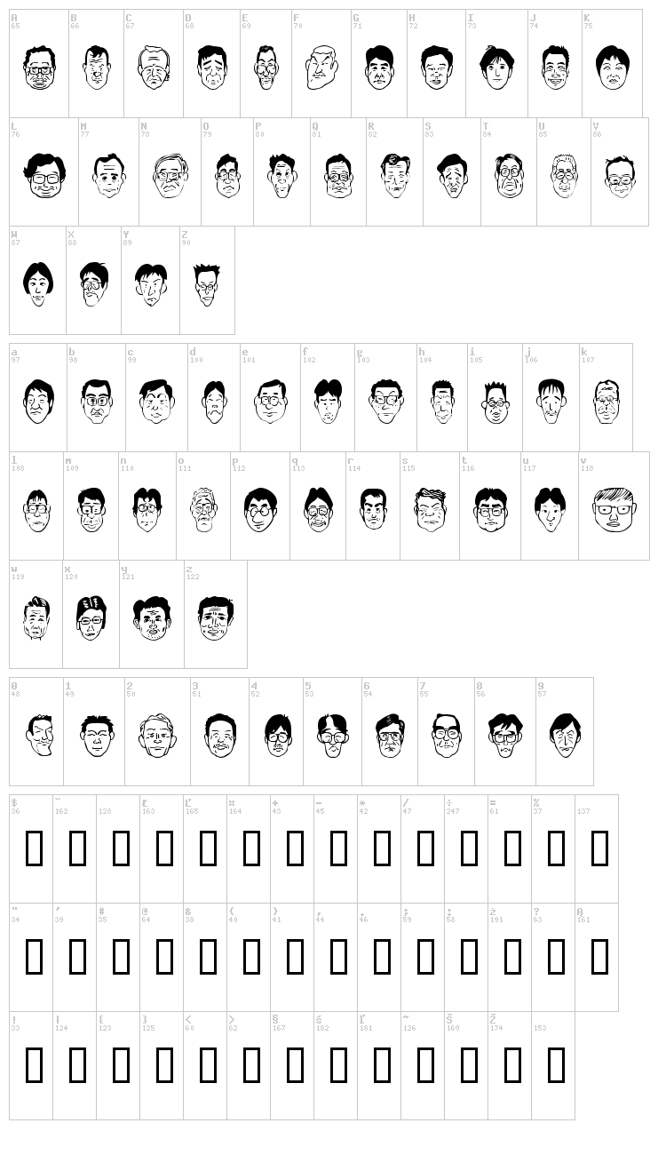 Sakabe People 04 font map