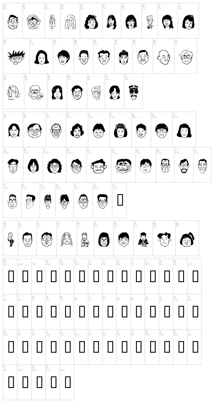 Sakabe People 05 font map