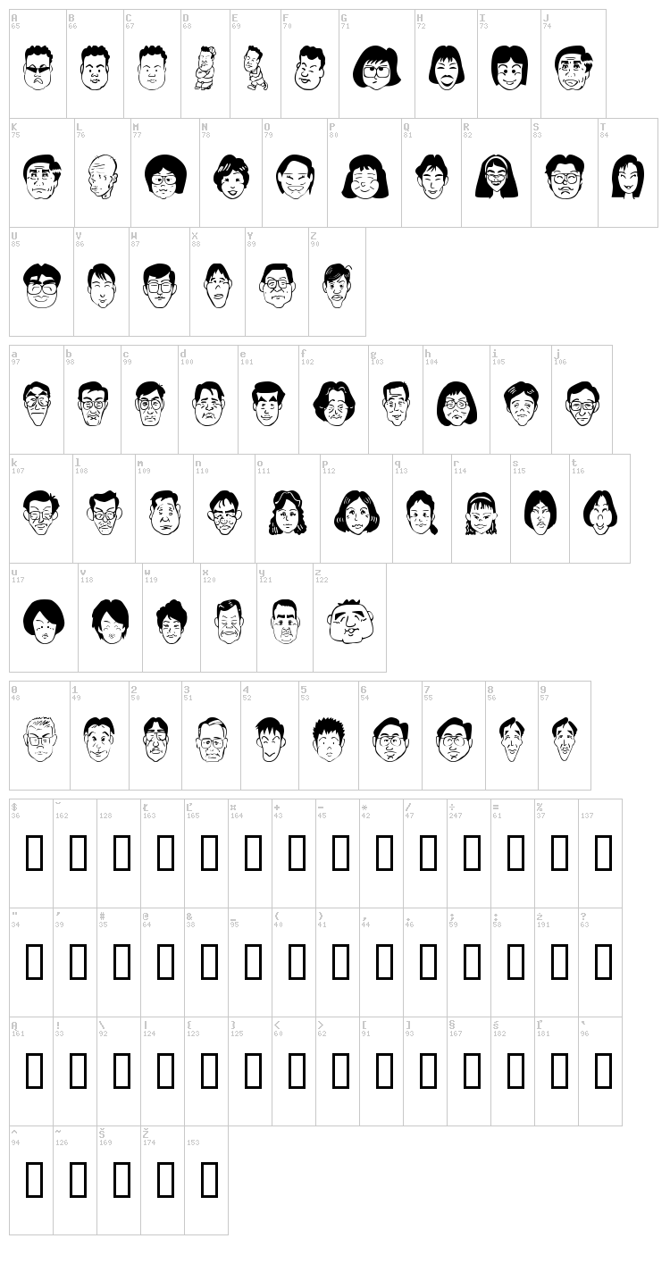 Sakabe People 06 font map