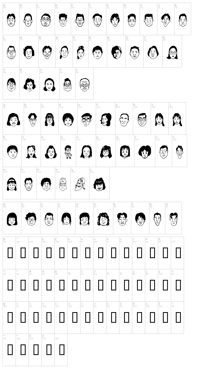 Sakabe People 07 font map