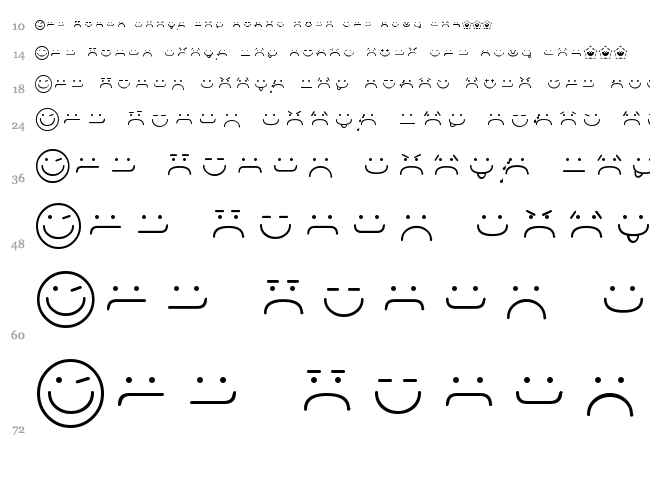 Smileyface font waterfall