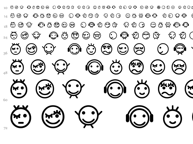 Smilly font waterfall