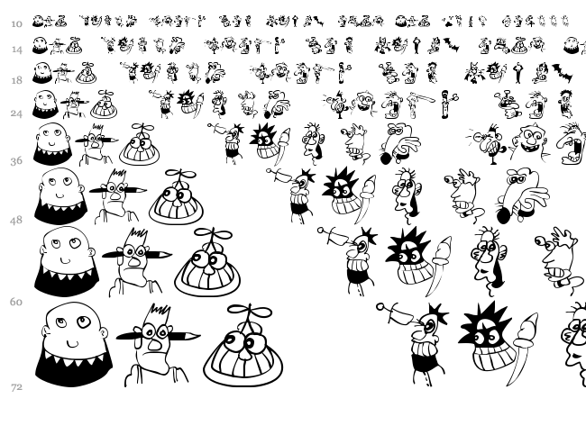 Strange Types font waterfall